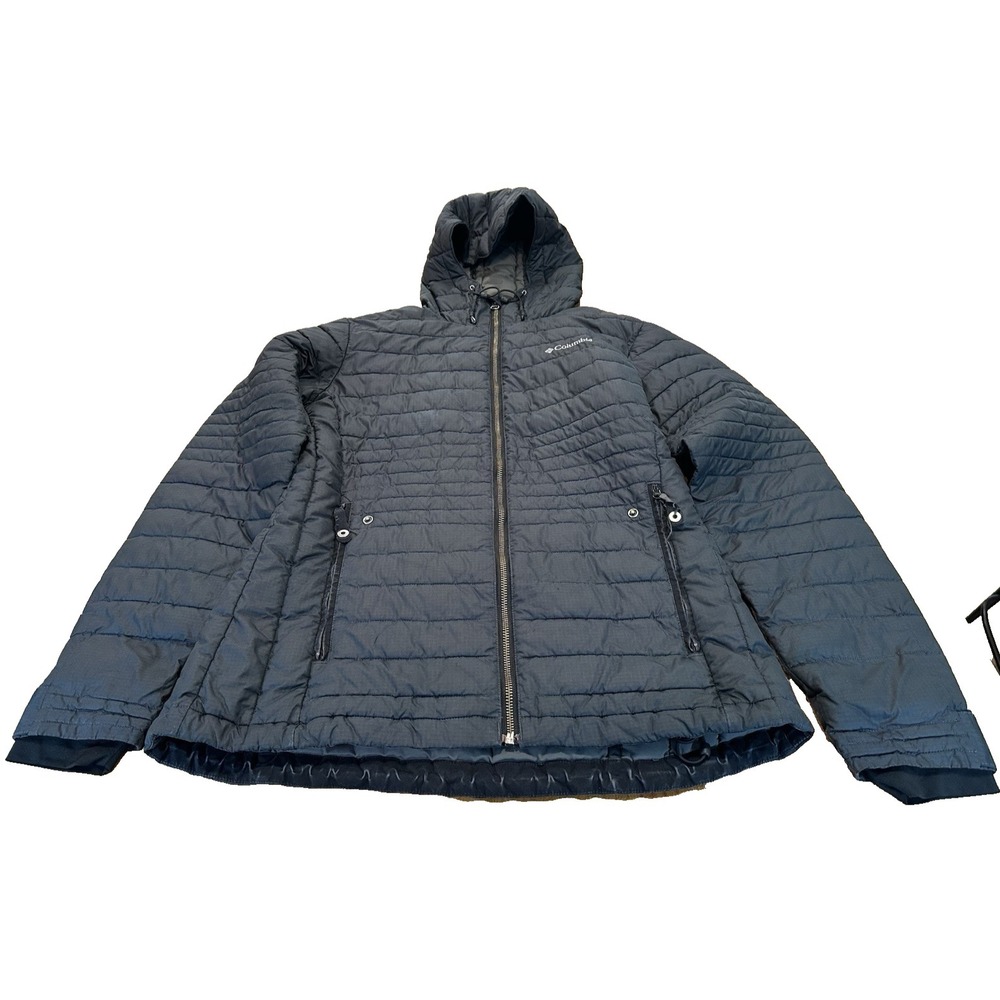 Columbia Interchange Hooded Puffer Jacket Black Womens Size Medium